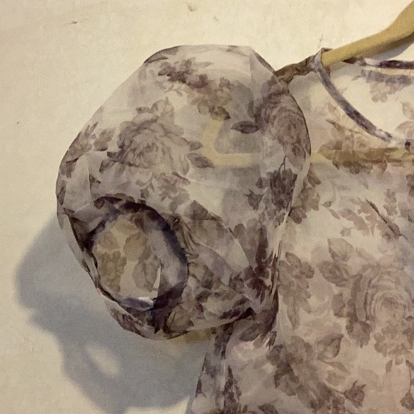 2/$15 NWT Forever 21 Sheer Smokey Rose Peplum Top Size S - Picture 3 of 5